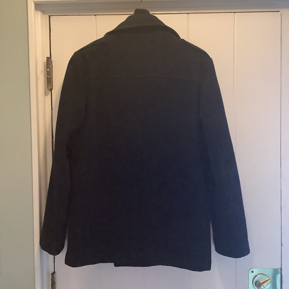 Perry Ellis Men’s Navy Pea Coat - Picture 2 of 7